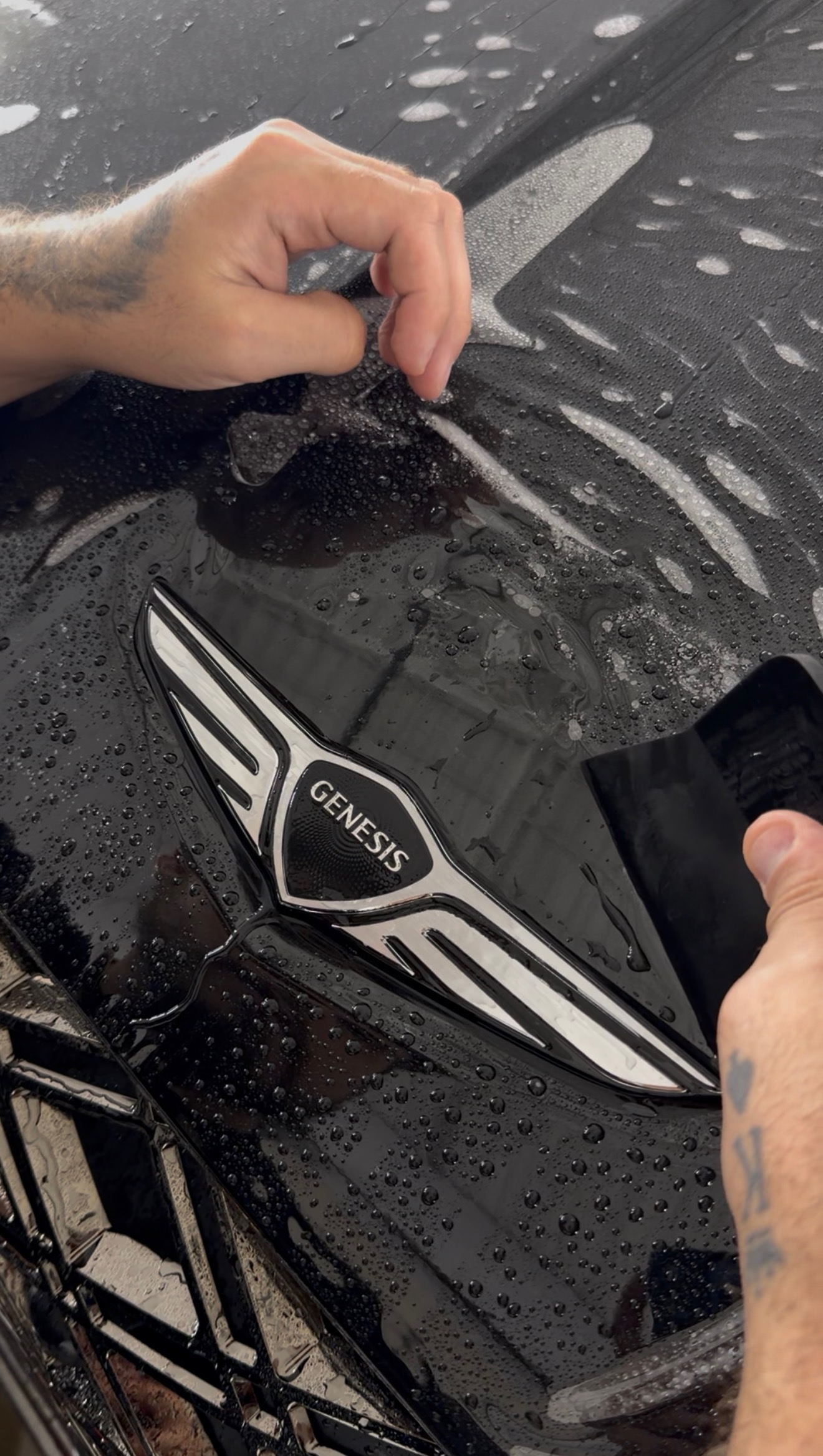 Professional Paint Protection Film installation protecting a luxury vehicle from rock chips and road debris in Edmonton, Alberta.