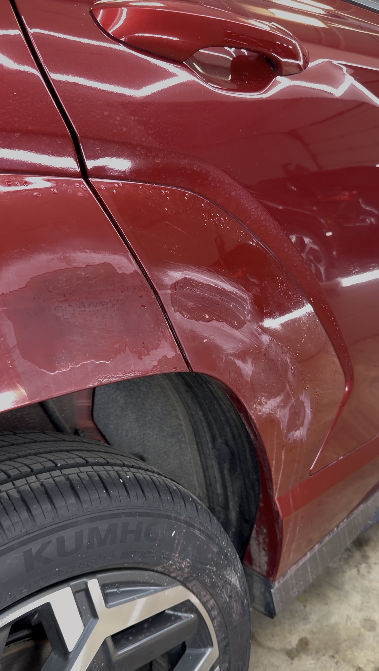 Professional scratch repair on vehicle in Edmonton Alberta